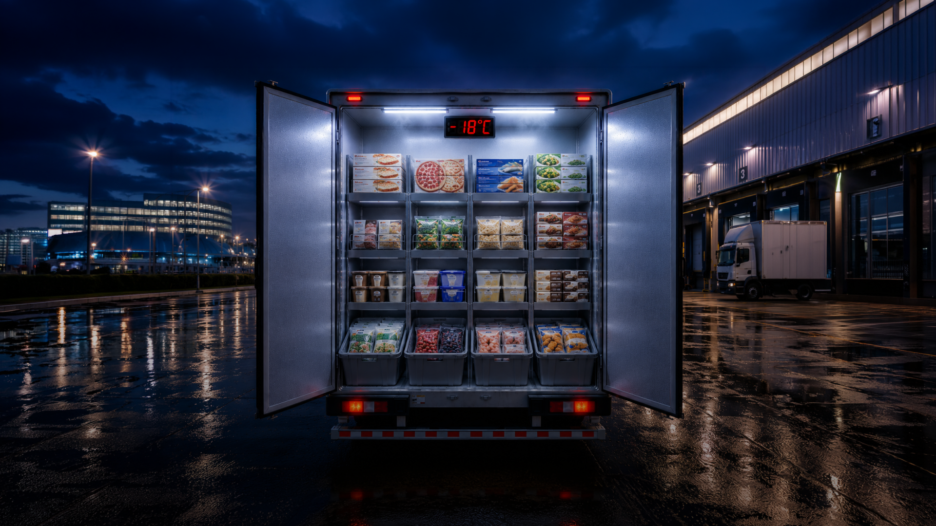 Refrigerated truck used for frozen food delivery and cold chain transport in India