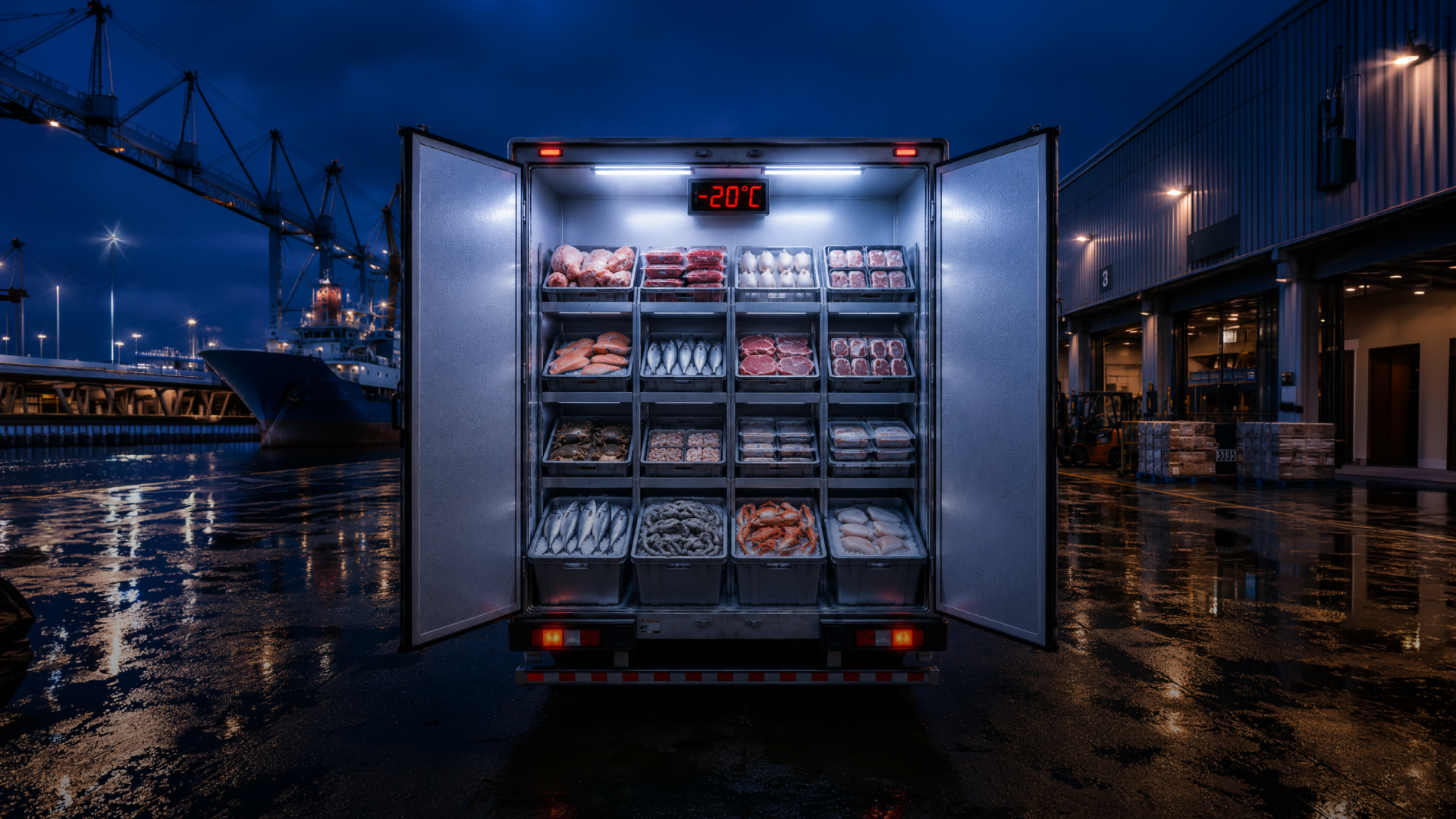 Refrigerated truck for seafood logistics and cold chain delivery in India